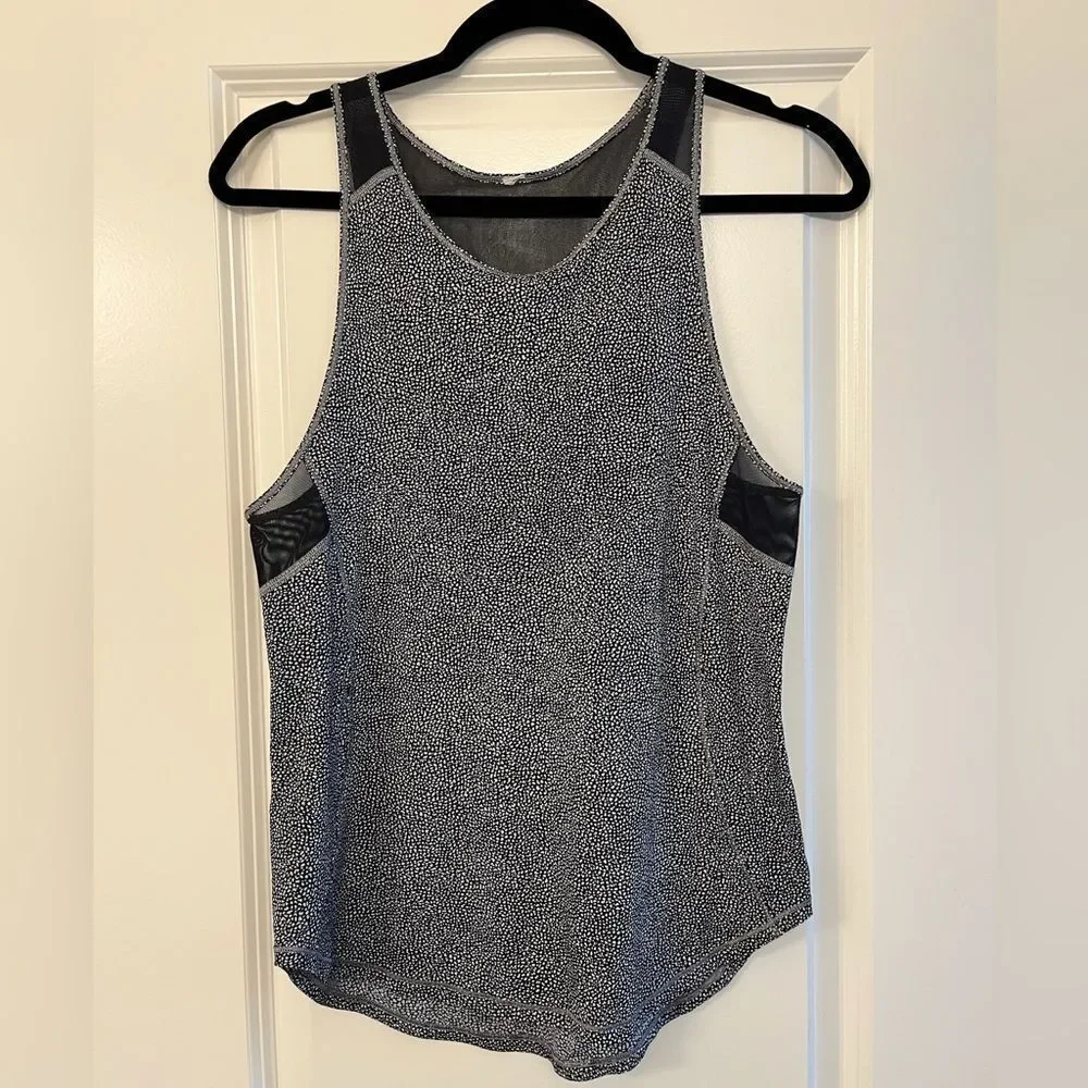 LULULEMON Sculpt Tank II Chakra Print Alpine White Black Mesh Women’s Size 0